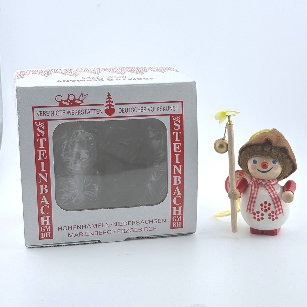 Steinbach Germany Wooden Ornament Praesent Winter Child Flower Staff Handpainted